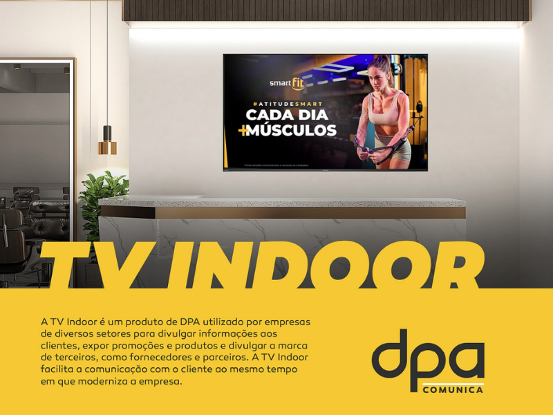 TV indoor em recepção corporativa